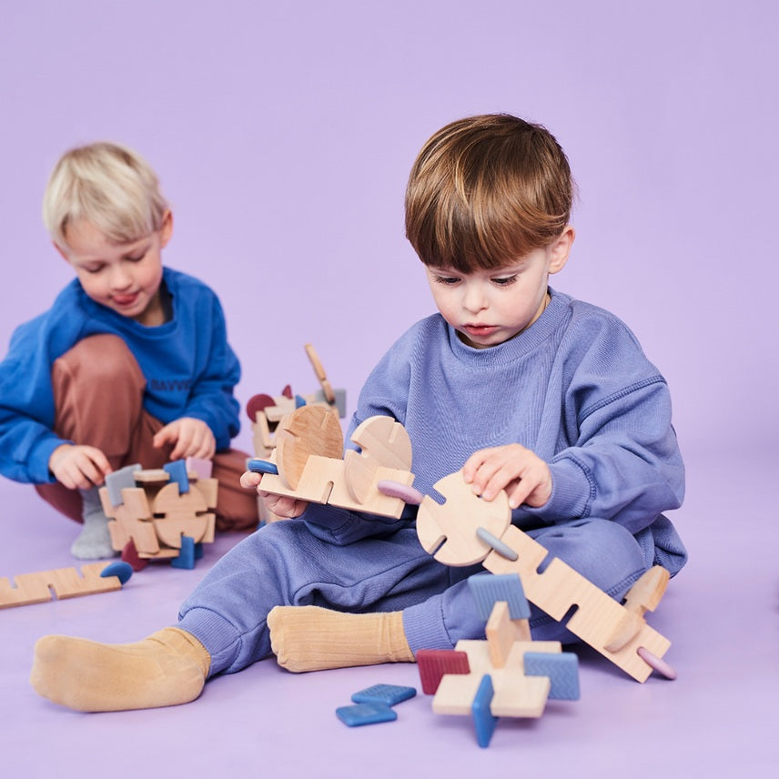 Bavvic Wooden Mini Builder Set - 19 Pcs