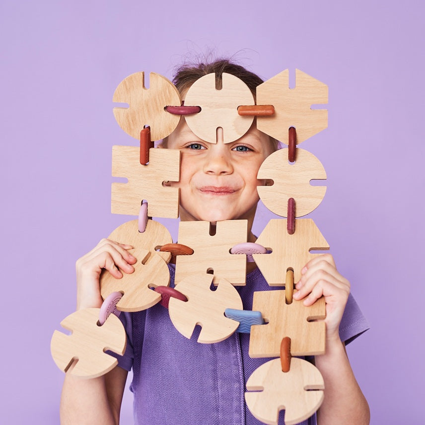 Bavvic Wooden Family Set - 128 Pcs