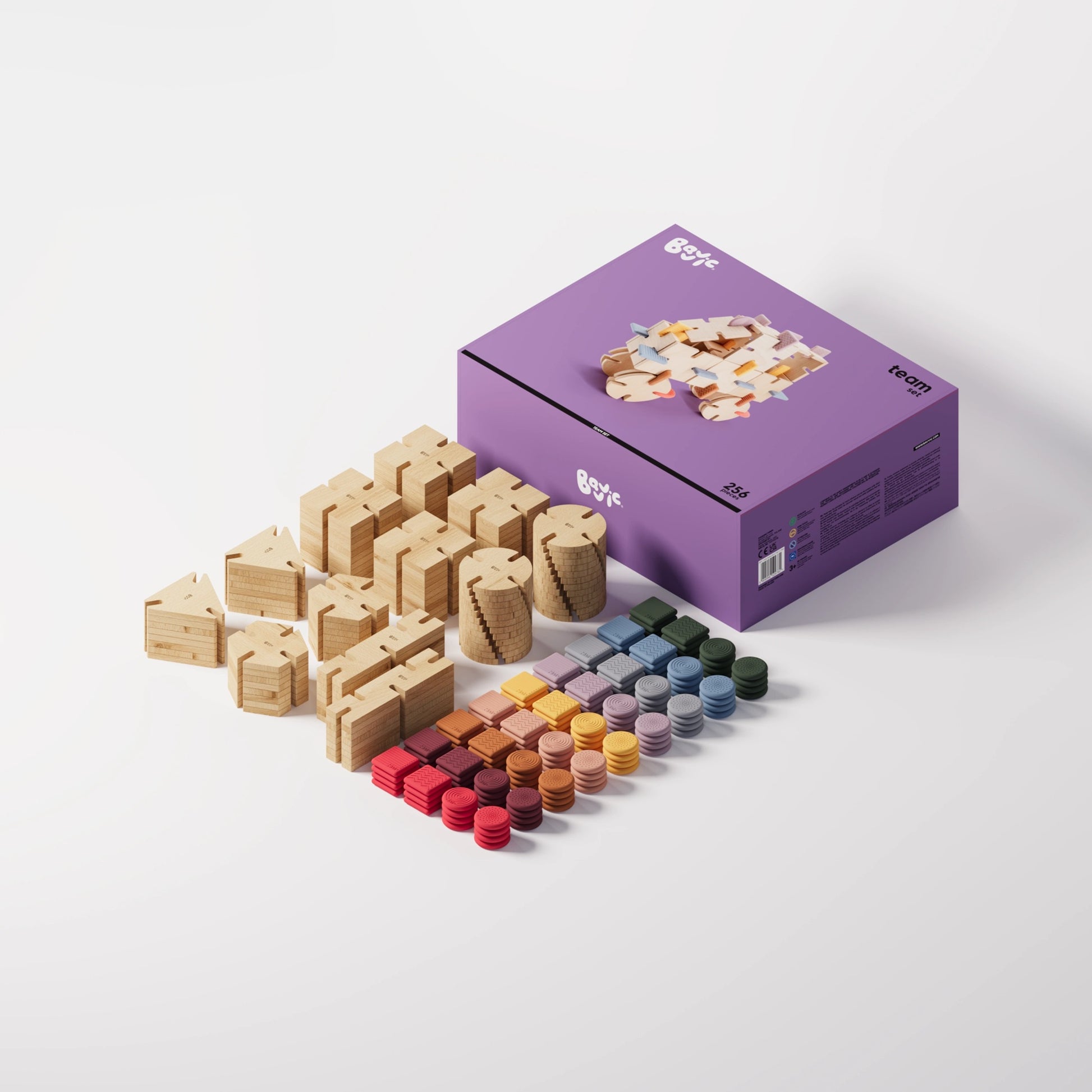 Bavvic Wooden Team Set - 256 Pcs