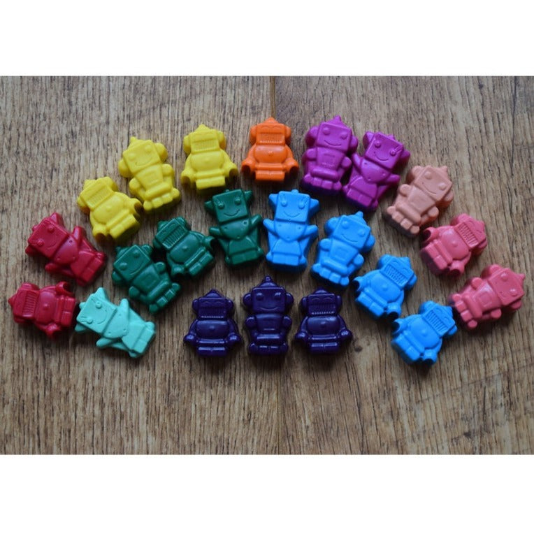 Beecrayative Beeswax Crayons - Small Robots - Box of 10