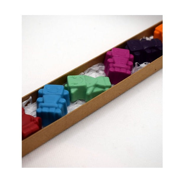 Beecrayative Beeswax Crayons - Small Robots - Box of 10