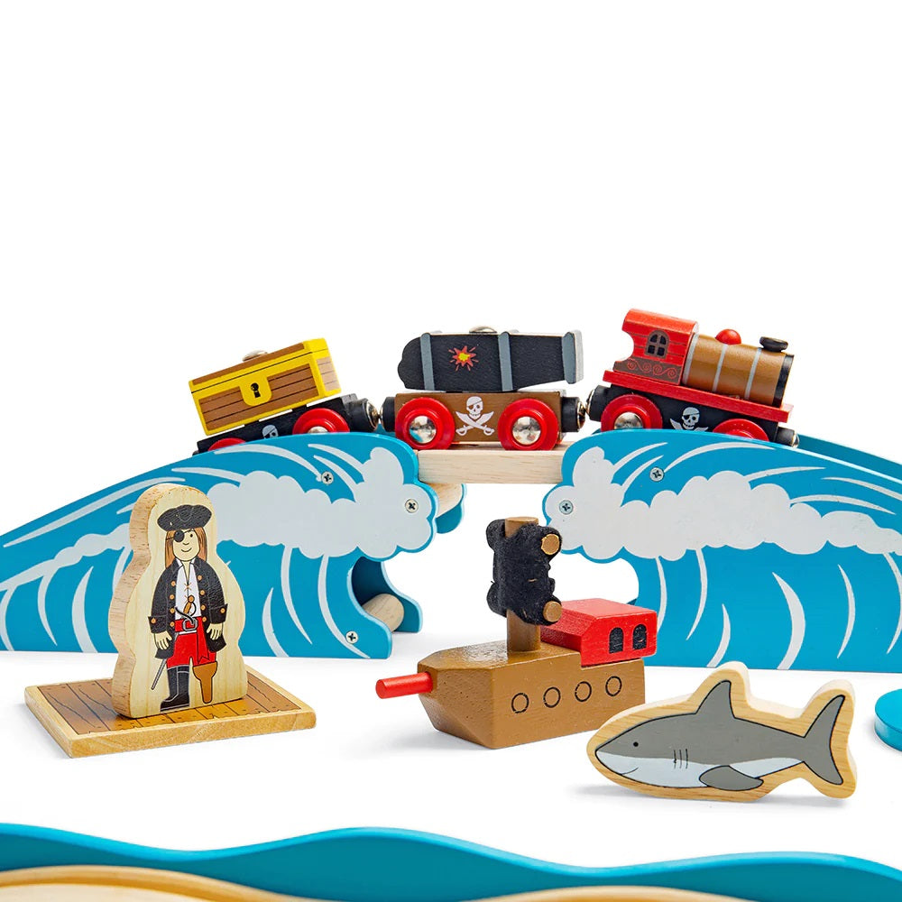 Bigjigs Rail Wooden Pirate Train Set