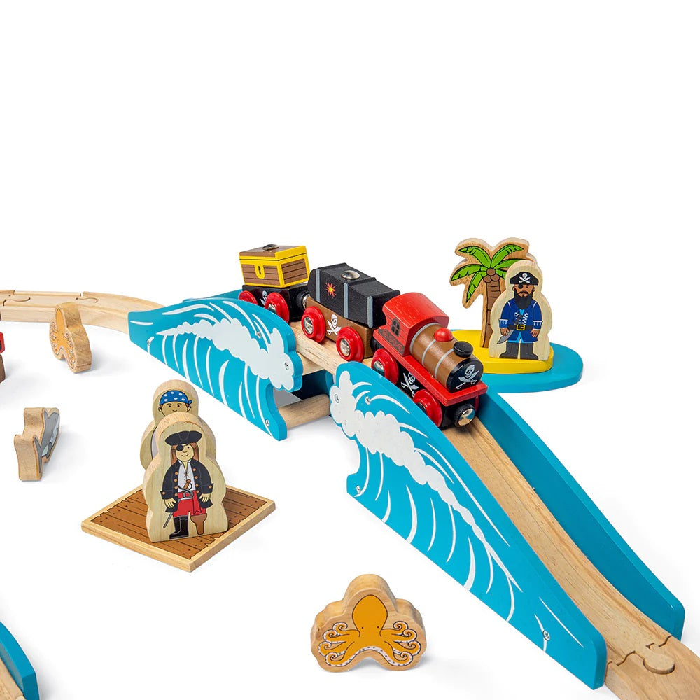 Bigjigs Rail Wooden Pirate Train Set