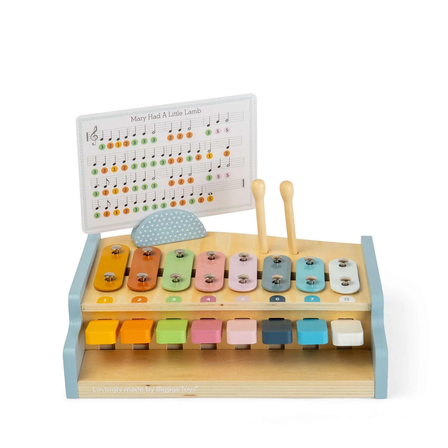 Bigjigs Wooden Xylophone and Piano 2-in-1 Musical Toy