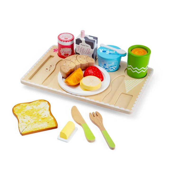 Bigjigs Wooden Toy Breakfast in Bed Tray