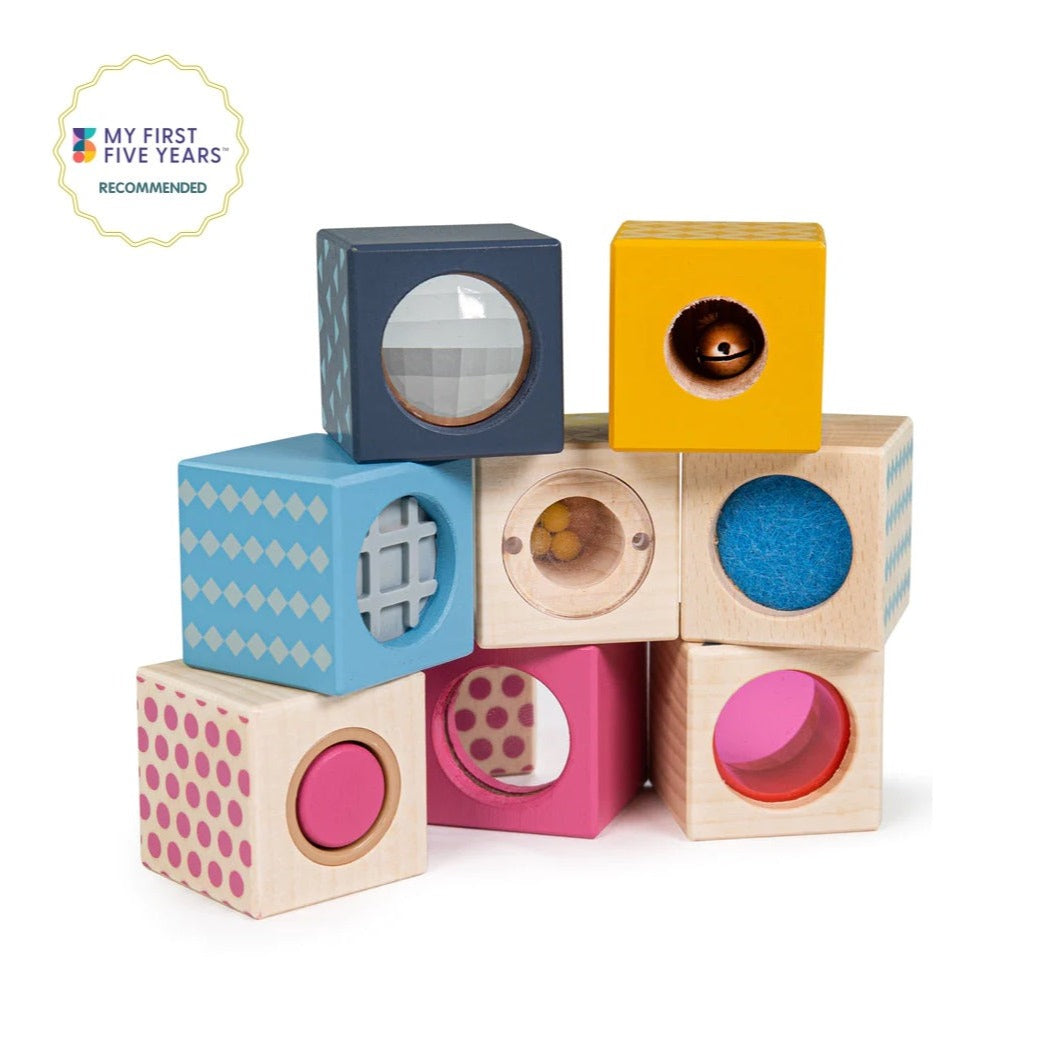 Bigjigs Wooden Baby Sensory Blocks