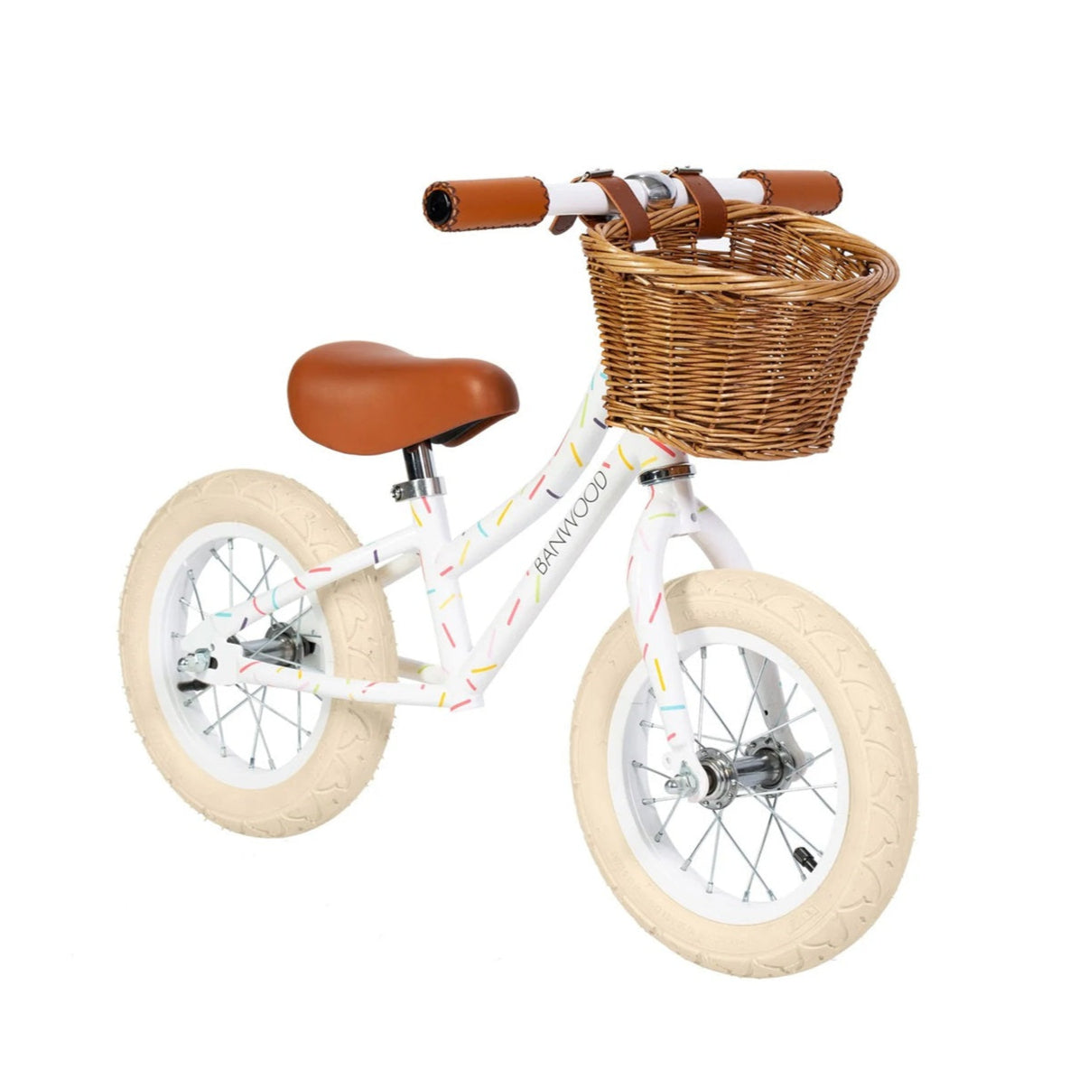 Banwood x Marest 'First Go!' Balance Bike & Basket - Allegra White