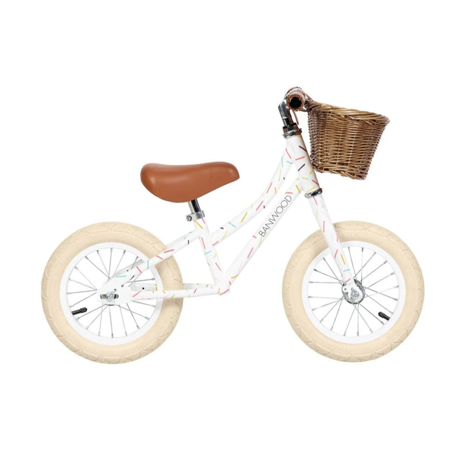 Banwood x Marest 'First Go!' Balance Bike & Basket - Allegra White