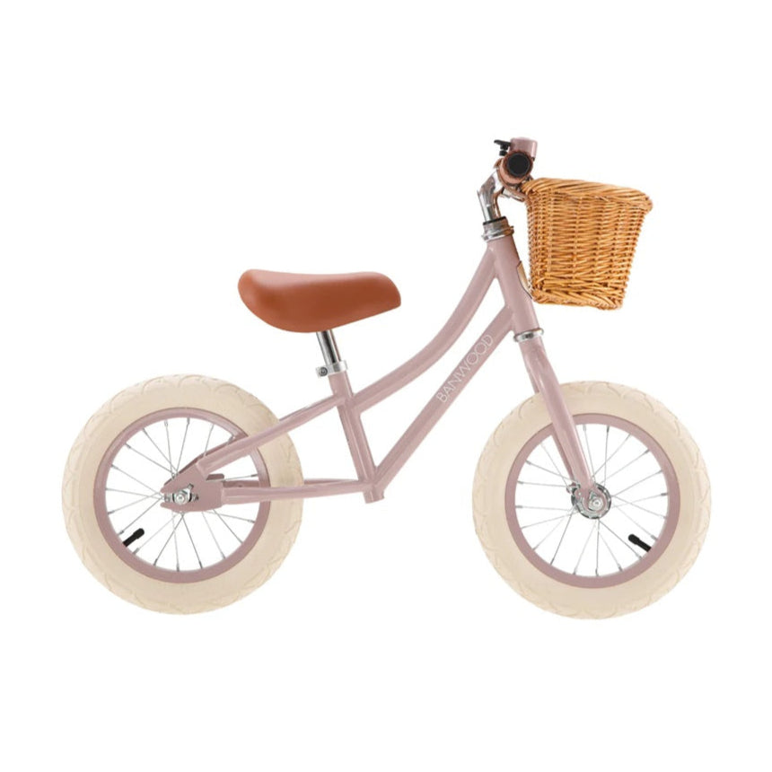 Banwood Balance Bike & Basket - Dusty Pink