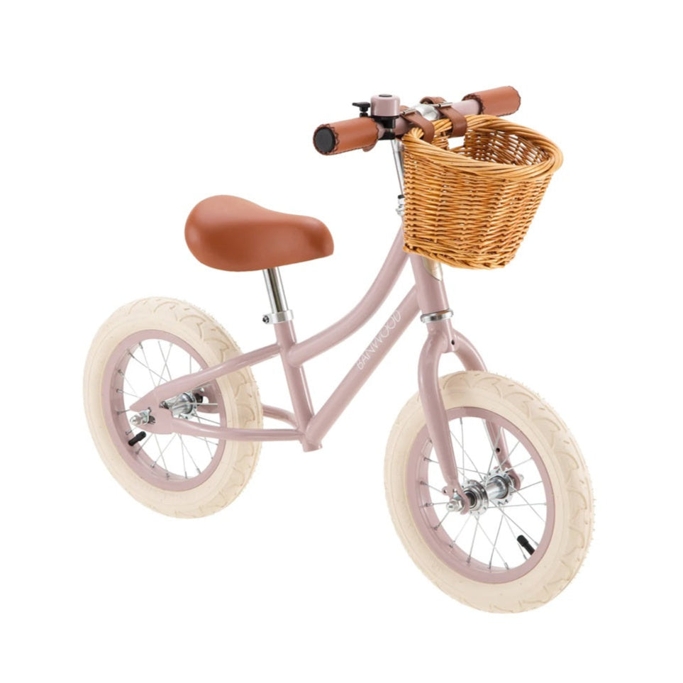 Banwood Balance Bike & Basket - Dusty Pink