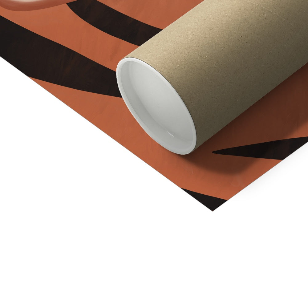 Kid of the Village Roar Tiger Art Print - White