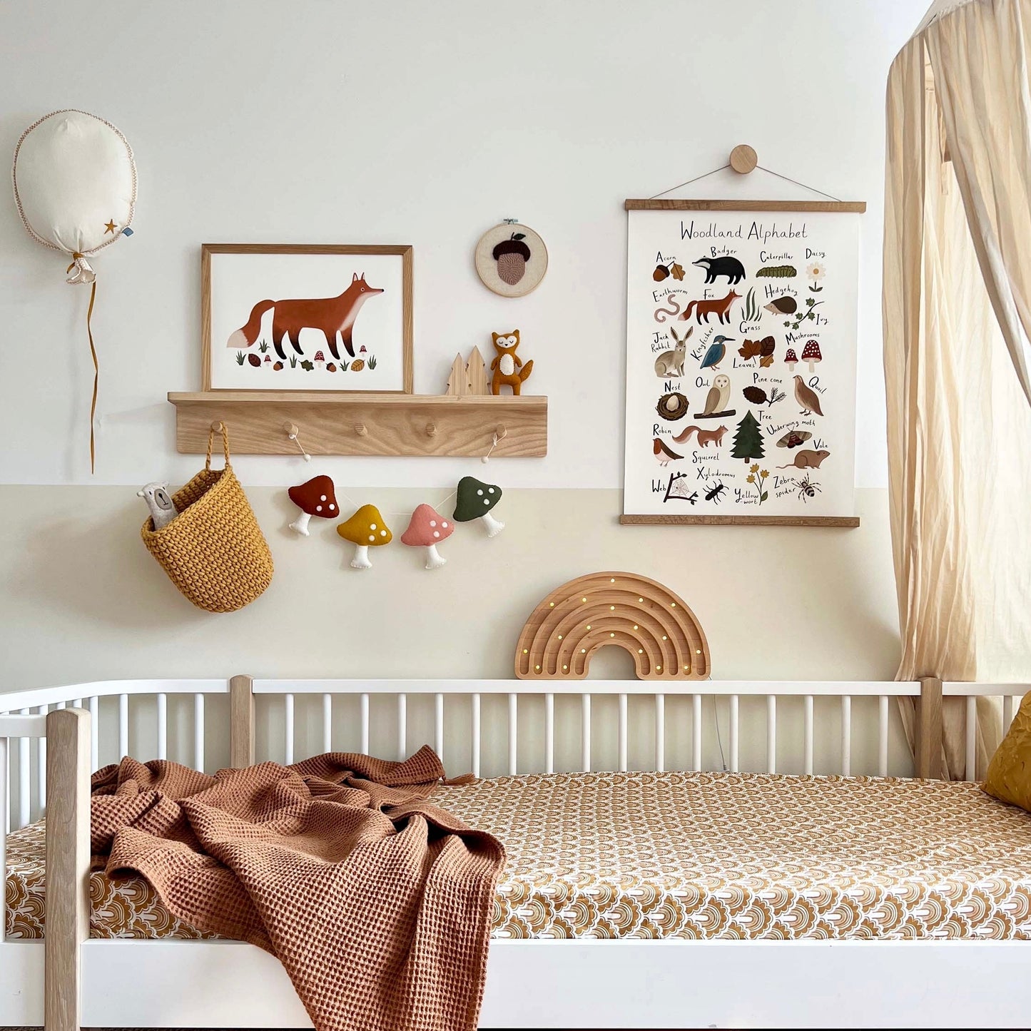 Kid of the Village Fox Art Print - White