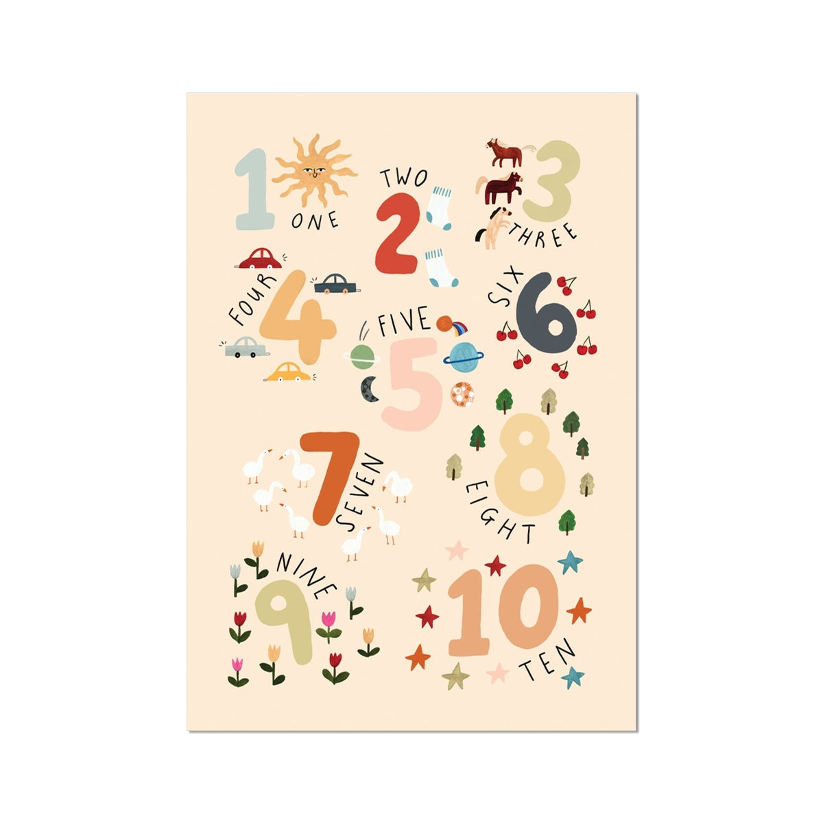 Kid of the Village Counting Art Print