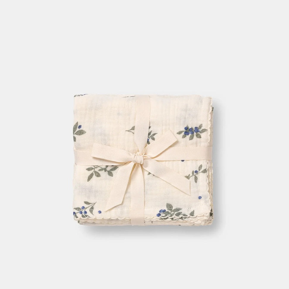 Dear April Mio 3-Pack Organic Muslin Cloths - Blueberries