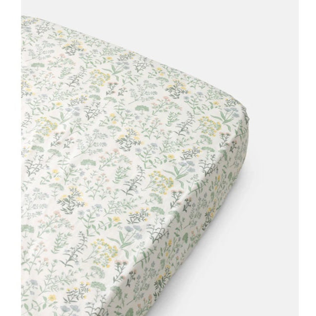 Dear April Ada Organic Fitted Baby Sheet - 68 x 122cm - Summer Flowers