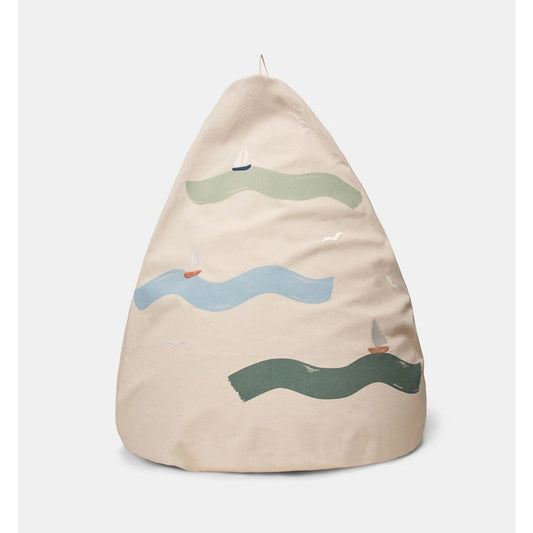 Dear April Bay Embroidered Bean Bag - Big Waves