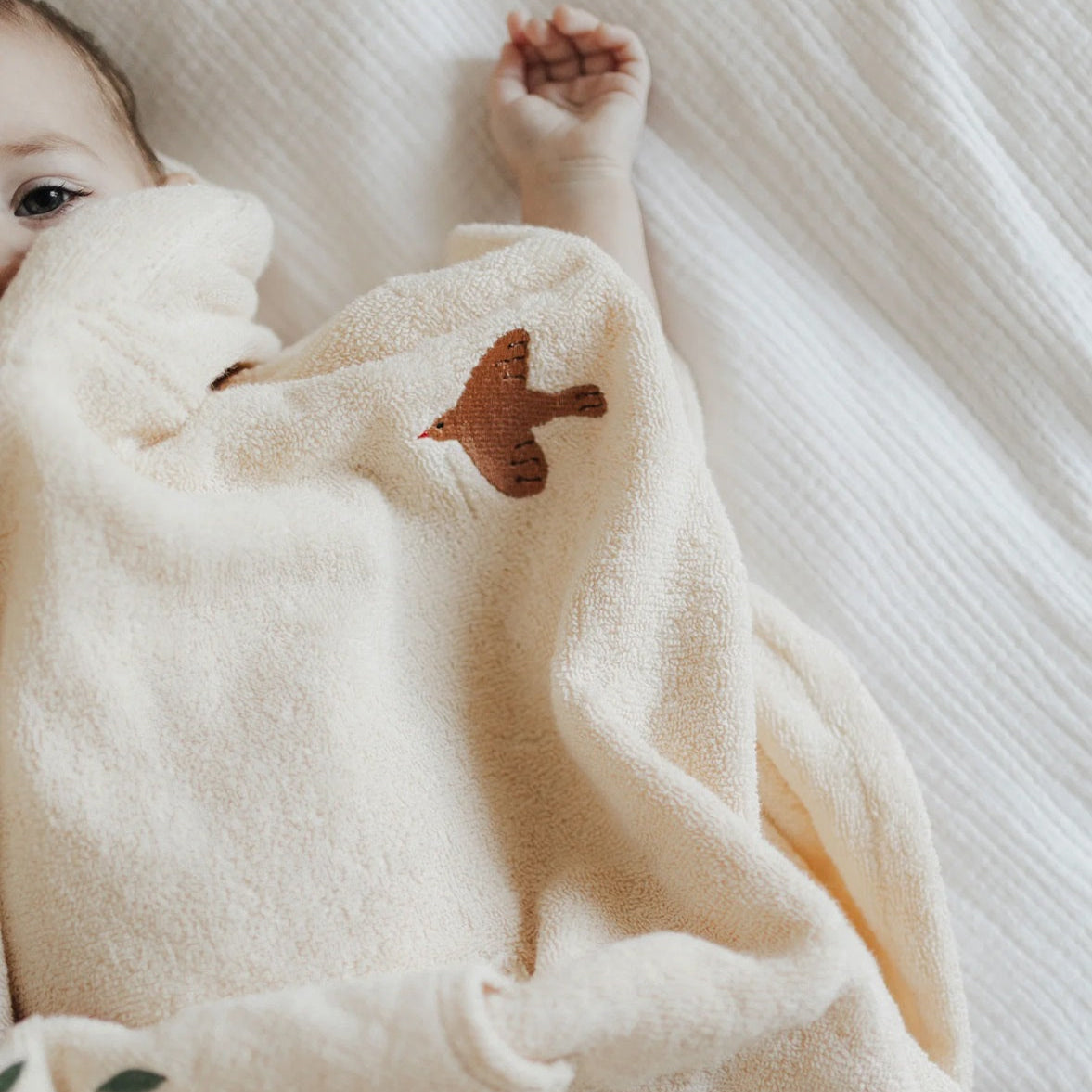 Dear April Puk Bath Poncho - Embroidered Terry - Harmony