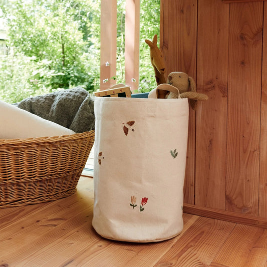 Dear April Brise Embroidered Storage Basket - Large - Songbirds