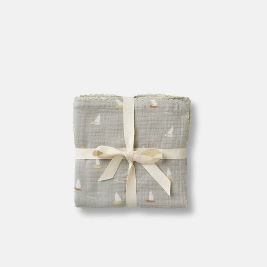 Dear April 3-Pack Muslin Cloths - Sailboats
