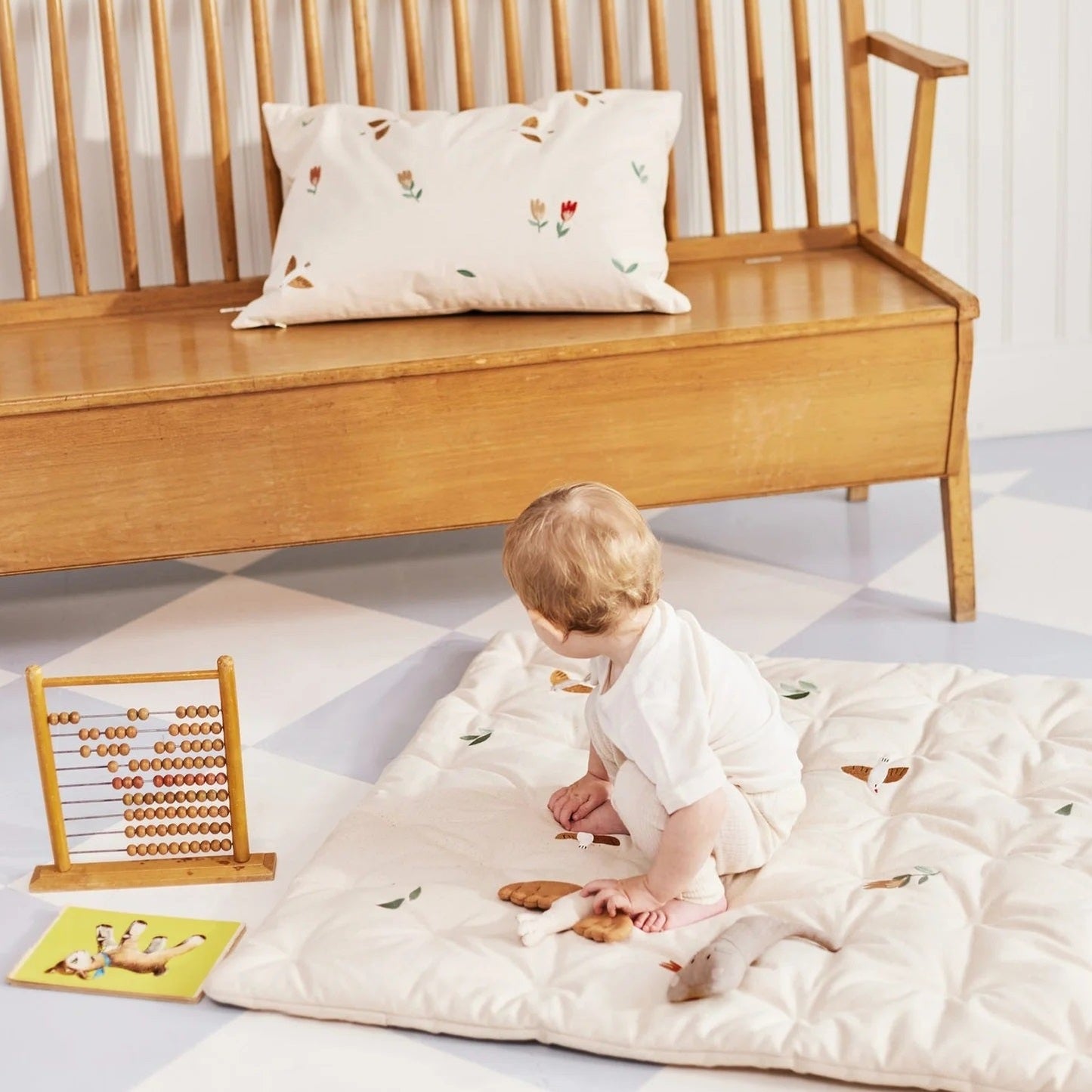 Dear April Embroidered Play Mattress - Songbirds