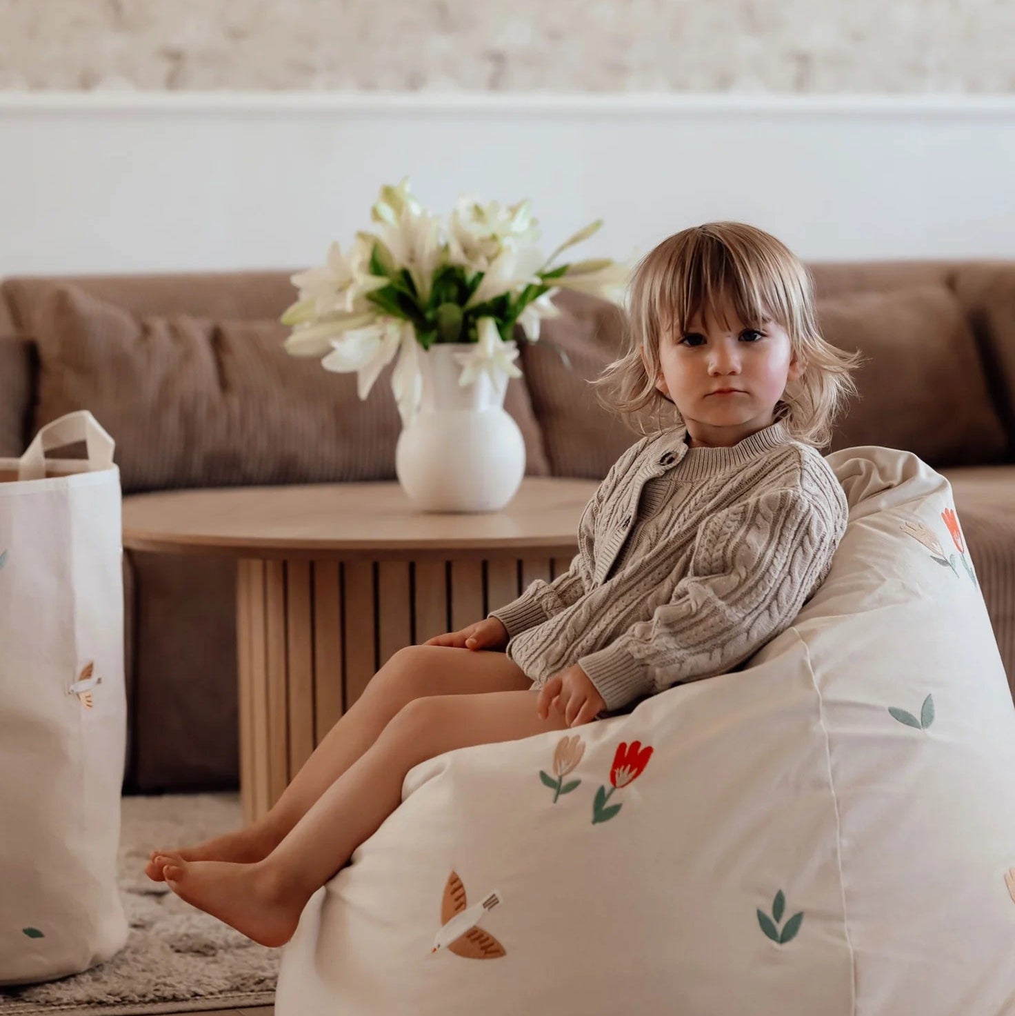 Dear April Embroidered Bean Bag - Songbirds