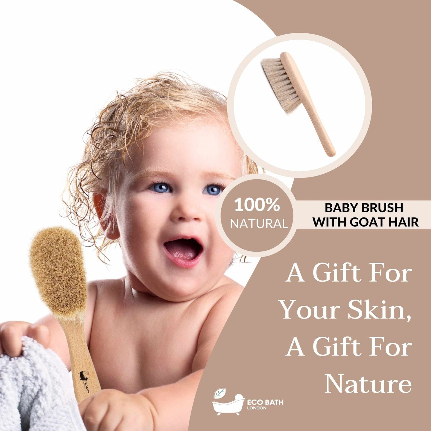 Eco Bath London Ultra Soft Baby Brush with Goat Hair