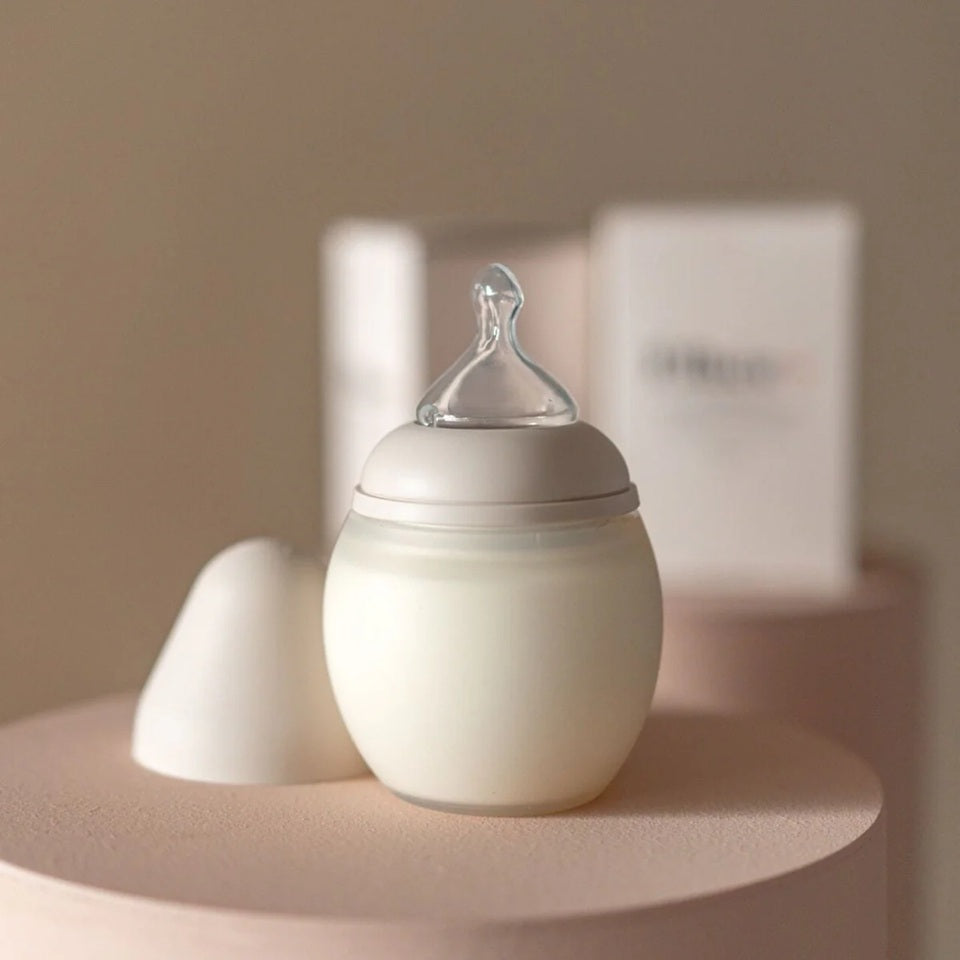 Elhee Silicone Baby Bottle - Sand (3 Sizes Available)