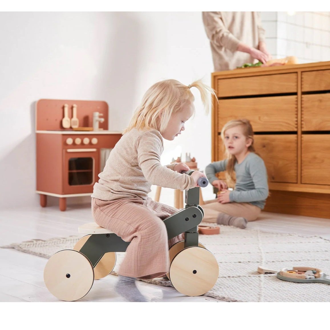 Flexa Wooden Toddler Tricycle - Dusty Green