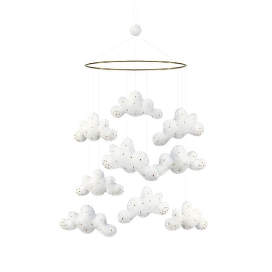 Gamcha Felt Baby Mobile - Clouds - White