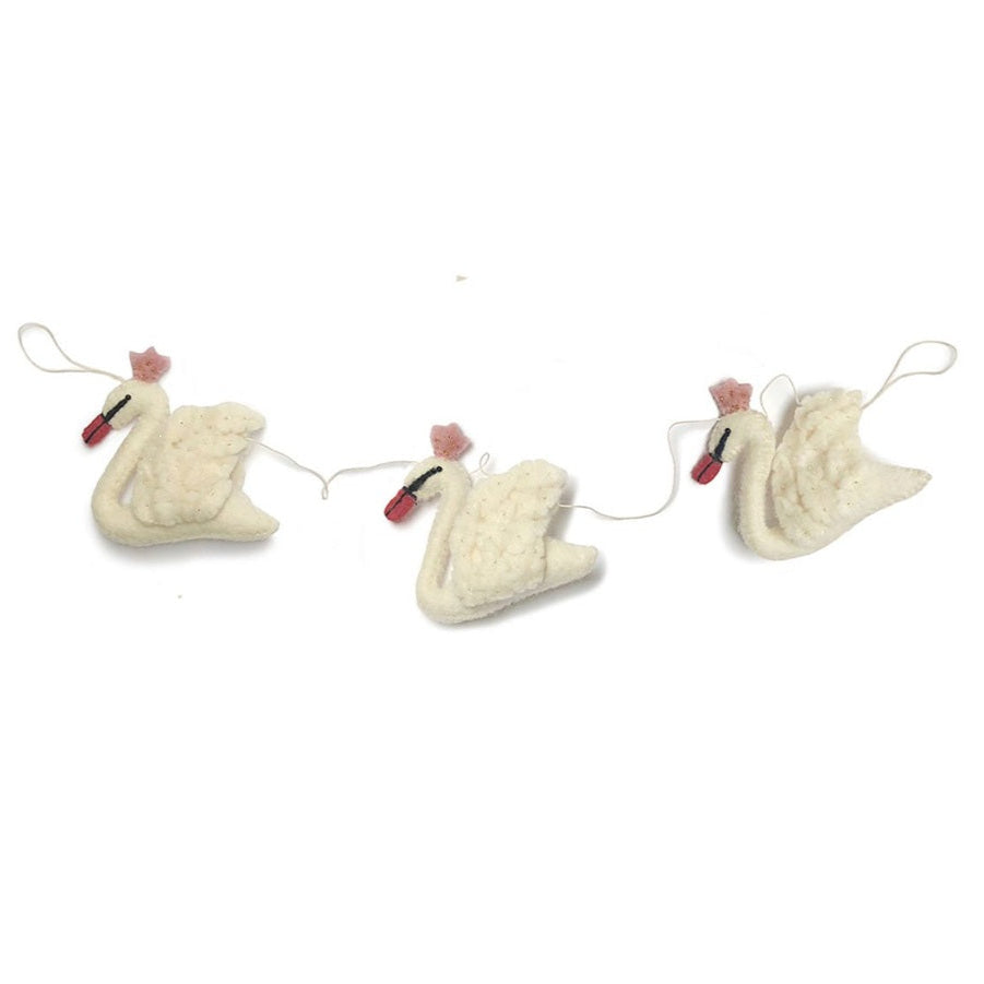 Gamcha Felt Garland - Swans
