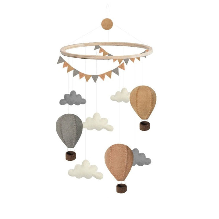 Gamcha Felt Baby Mobile - Air Balloons - Beige