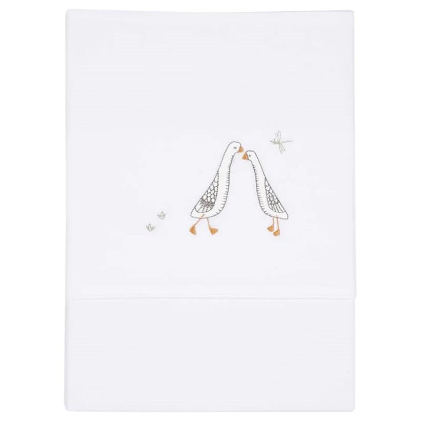 Little Dutch Embroidered Cot Sheet - Little Goose