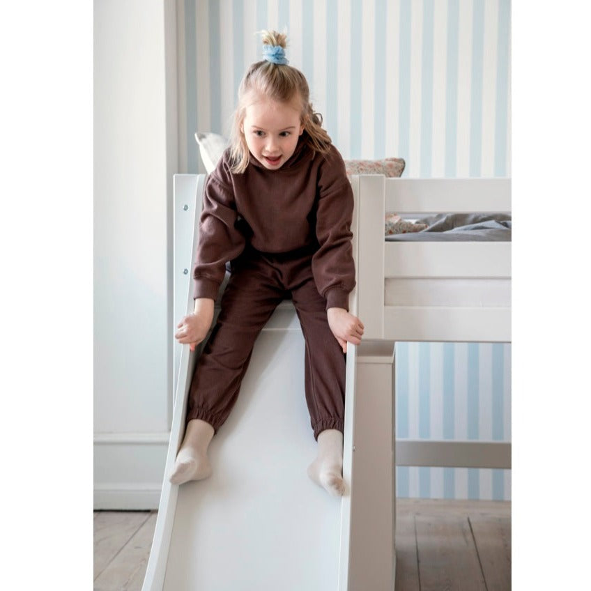 Hoppekids Eco Luxury Mid Sleeper Bed with Slide - White