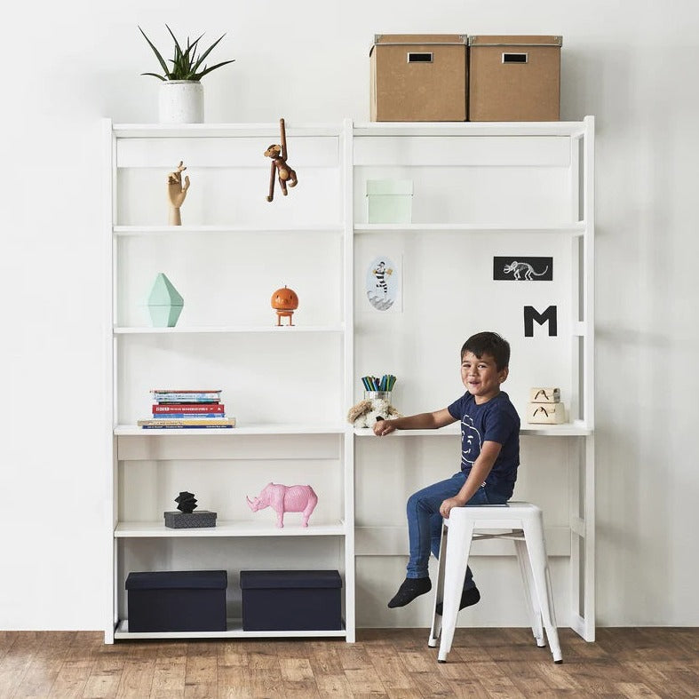 Hoppekids 'Storey' Shelving Unit - 8 Shelves & Desk (2 Shelf Sizes Available)