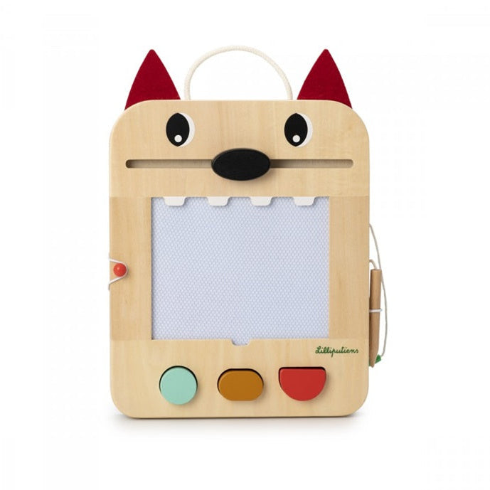 Lilliputiens Wooden Magical Slate - Louis the wolf