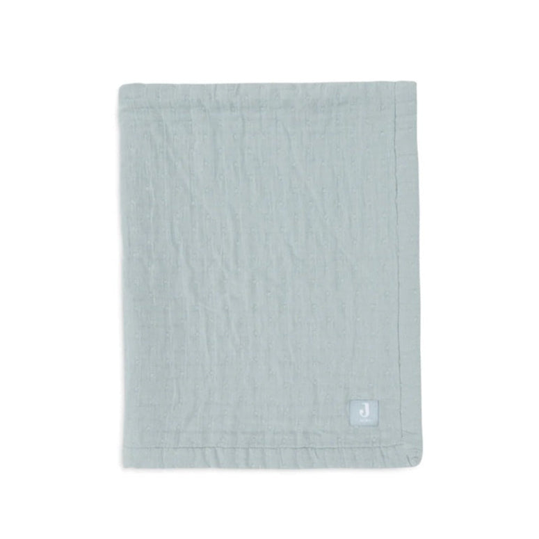 Jollein Organic Muslin Cot Blanket - Jacquard - Sea Green