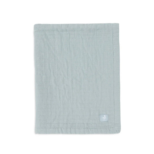 Jollein Organic Muslin Cot Blanket - Jacquard - Sea Green