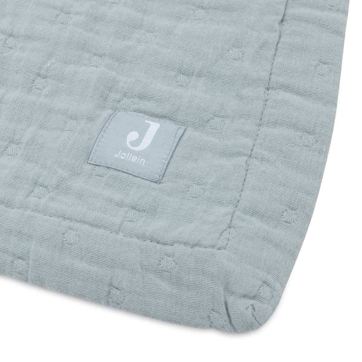 Jollein Organic Muslin Cot Blanket - Jacquard - Sea Green