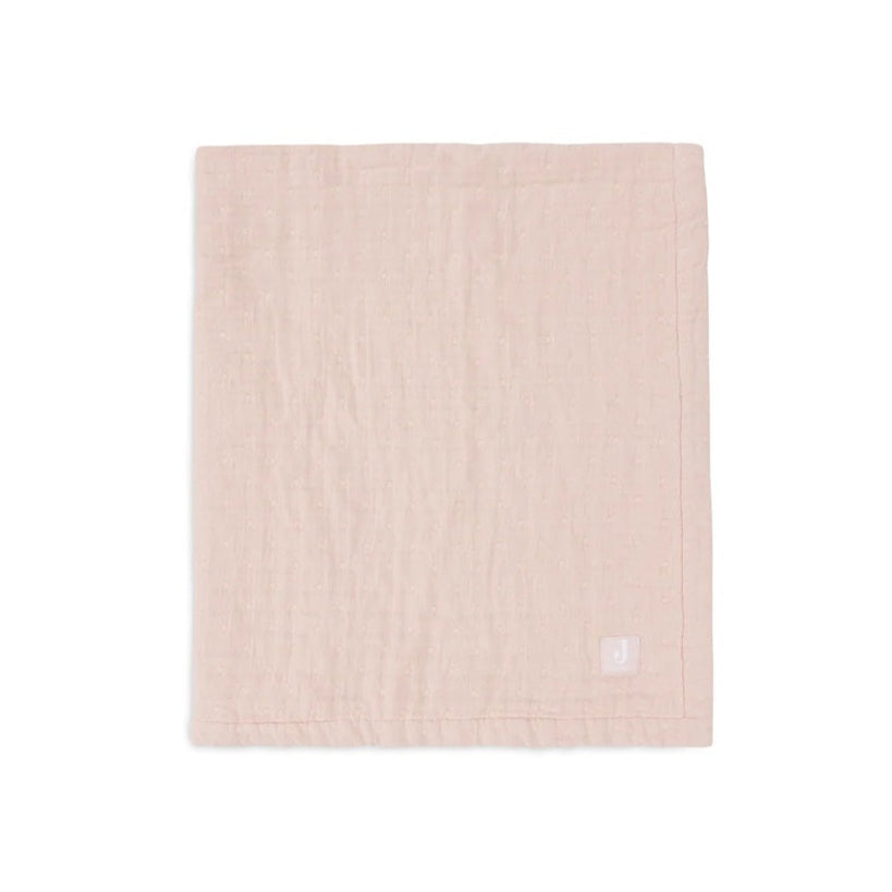 Jollein Organic Muslin Cot Blanket - Jacquard - Wild Rose