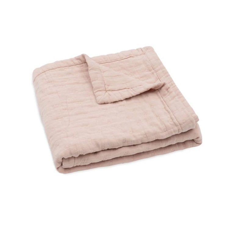 Jollein Organic Muslin Cot Blanket - Jacquard - Wild Rose