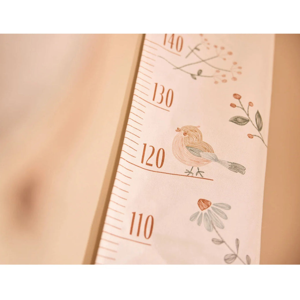Jollein Cotton Canvas Height Chart - Lovely Birds