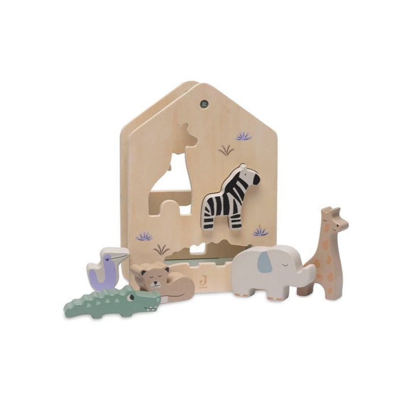 Jollein Wooden Shape Sorter - Jungle Jambo
