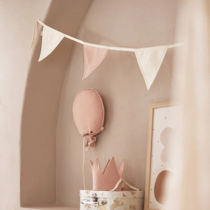 Jollein Cotton Flag Bunting - Rose/Ivory