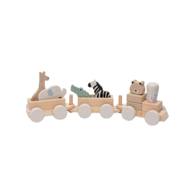 Jollein Wooden Stacking Train - Jungle Jambo