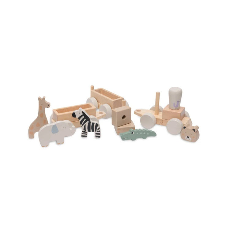 Jollein Wooden Stacking Train - Jungle Jambo