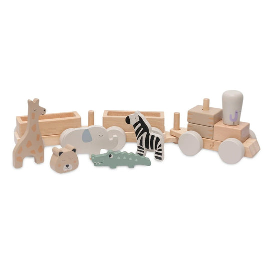 Jollein Wooden Stacking Train - Jungle Jambo