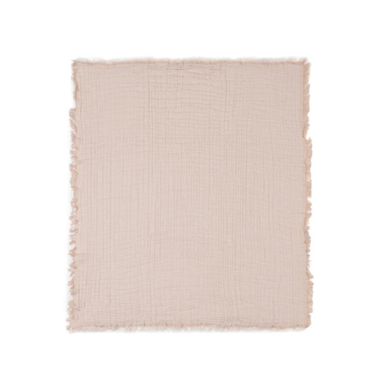 Jollein Organic Muslin Cot Blanket - Fringe - Moonstone/Ivory