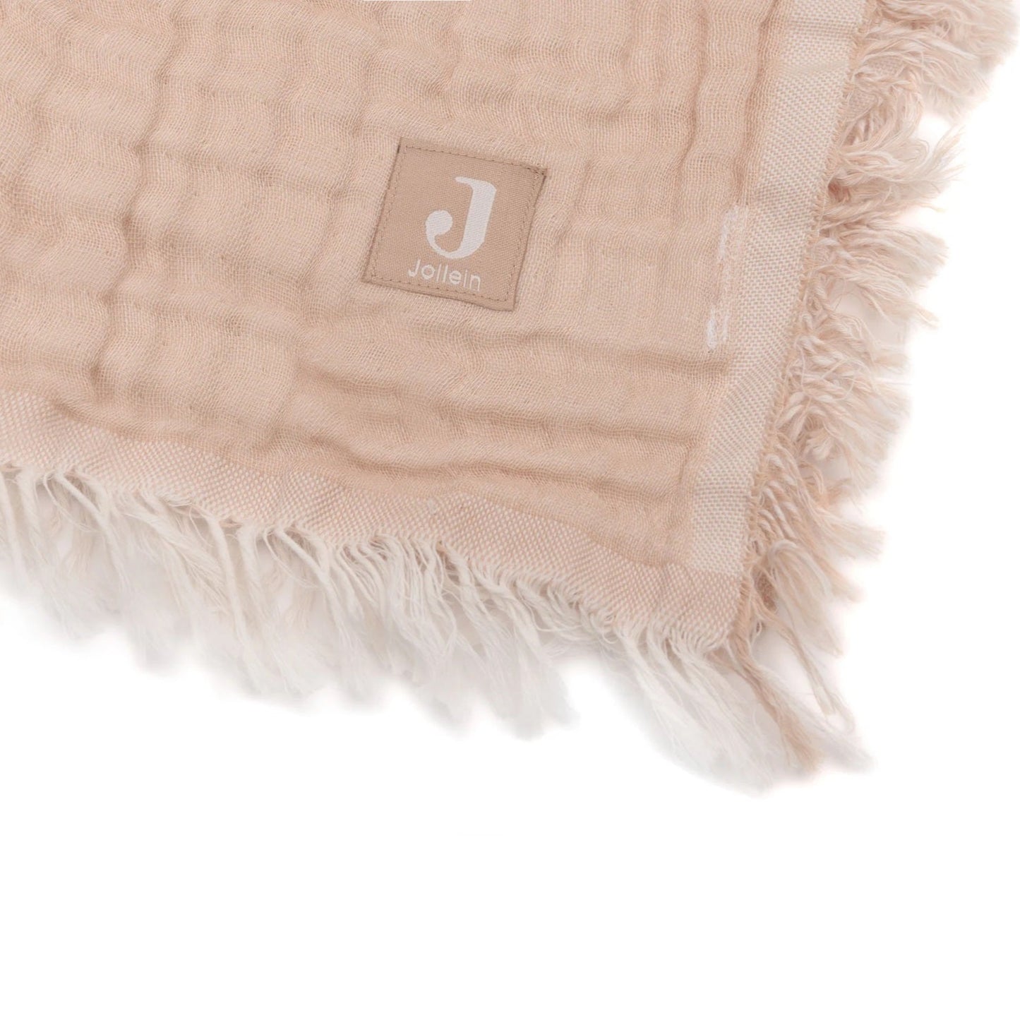 Jollein Organic Muslin Cot Blanket - Fringe - Moonstone/Ivory