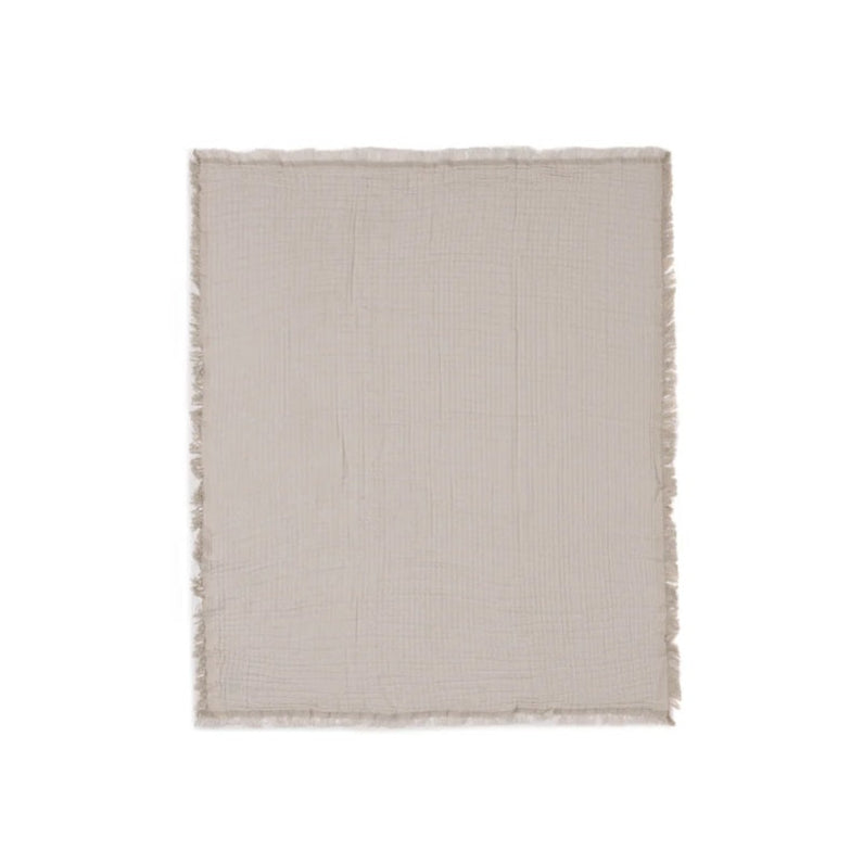Jollein Organic Muslin Cot Blanket - Fringe - Olive/Ivory