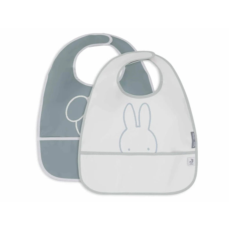Jollein Waterproof Bib - 2 Pack - Miffy & Snuffy Peekaboo Sea Green